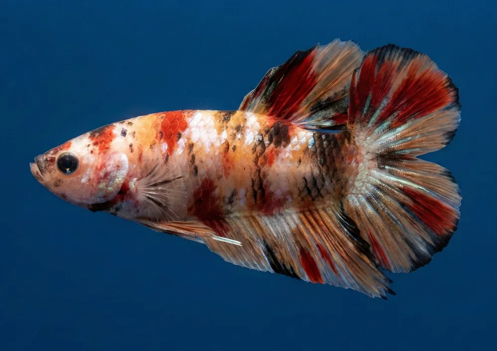 Koi Doubletail Male Betta - Cuboid Nature Aquarium