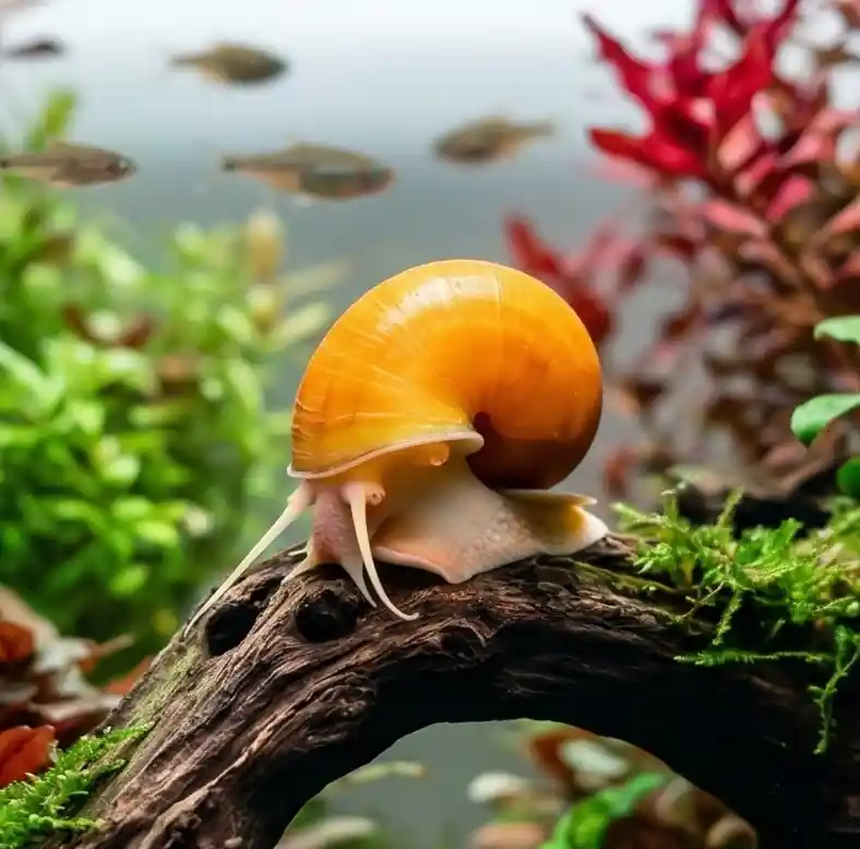 Gold Mystery Snail - Cuboid Nature Aquarium