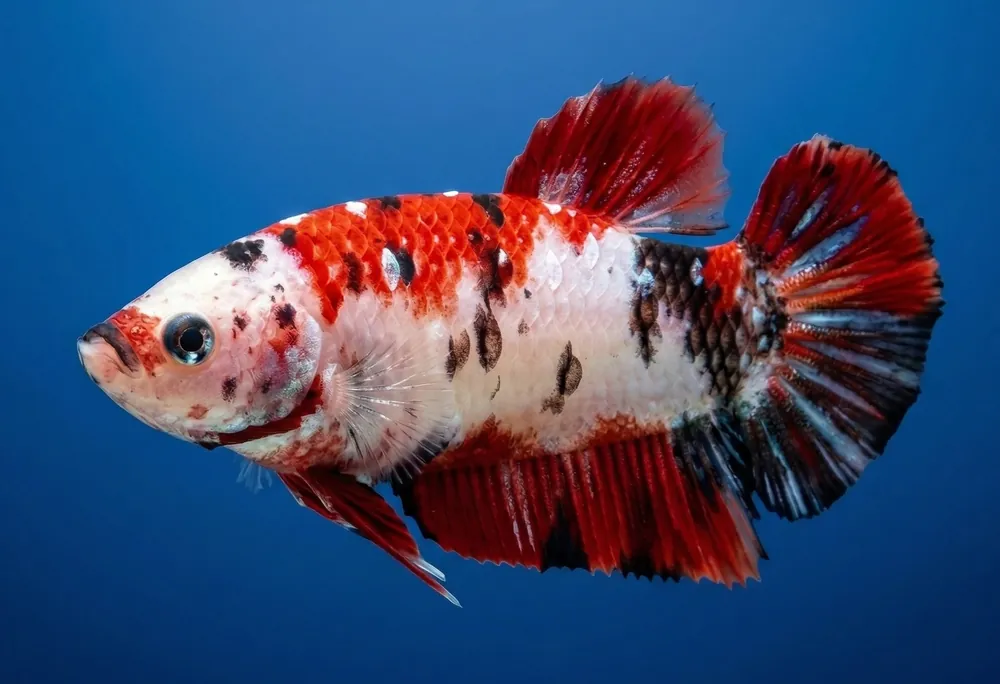 Red Koi Galaxy Plakat Female Betta - Cuboid Nature Aquarium