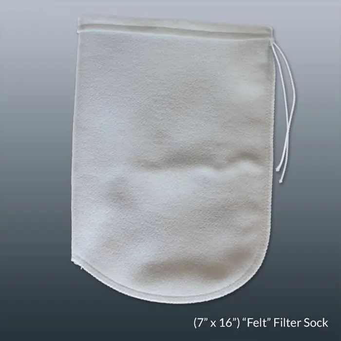 Felt Filter Sock 7 x 16in With Draw String - Filtration & Skimmers