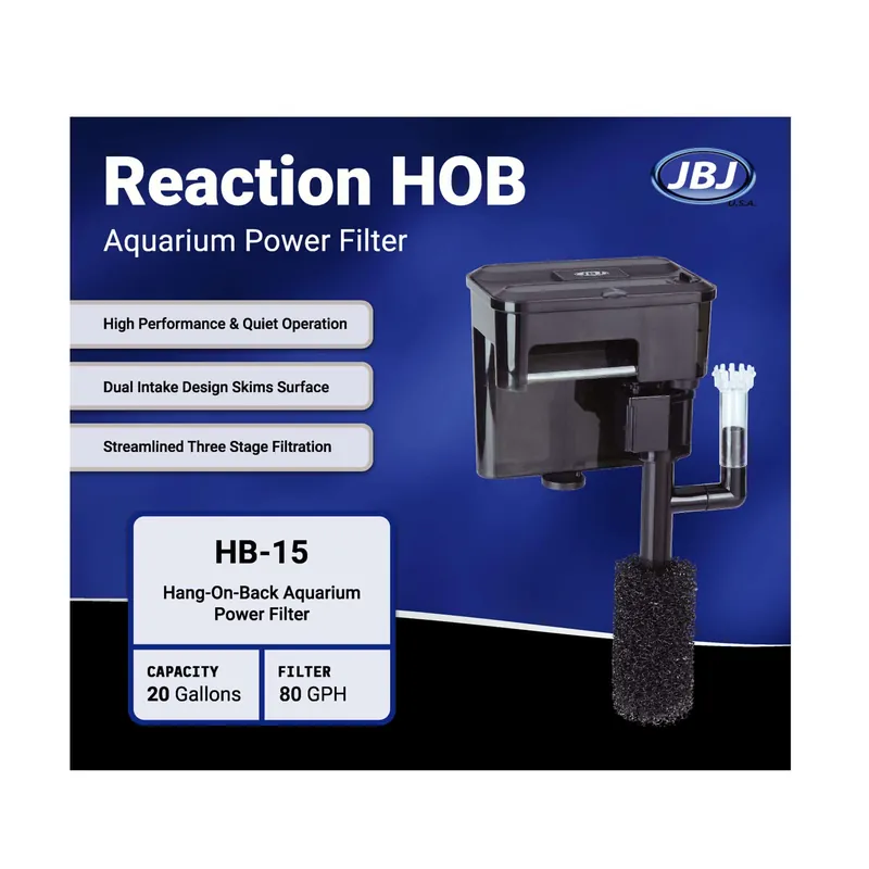 Reaction Aquarium Power Filter – up to 20g - Filtration & Skimmers