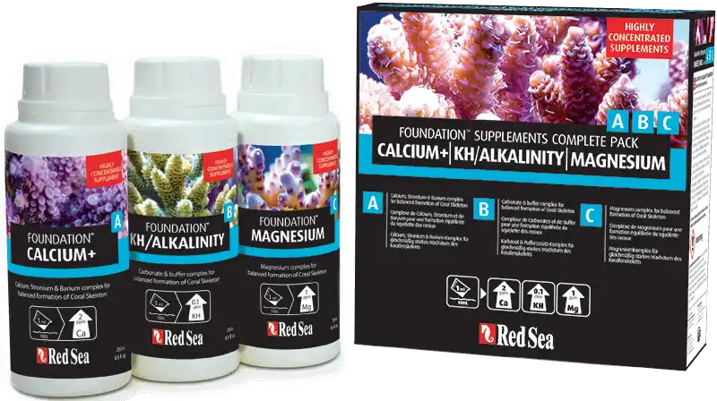 Calcium+, KH/Alkalinity & Magnesium (Foundation A/B/C). Pack of 250ml X 3 - Maintenance & Accessories