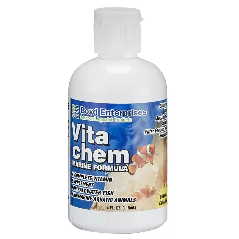 Boyd Vita-Chem Marine Aquarium Supplement – 4 oz Vitamin Additive for Fish & Corals