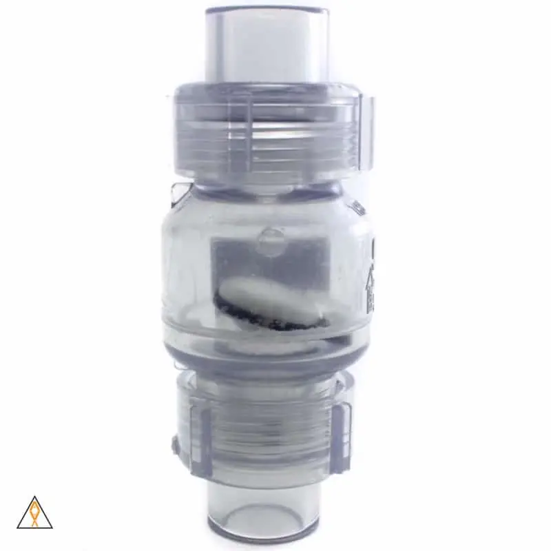 PVC Double Union Clear Check Valve - ALA - Aqua Lab Aquaria