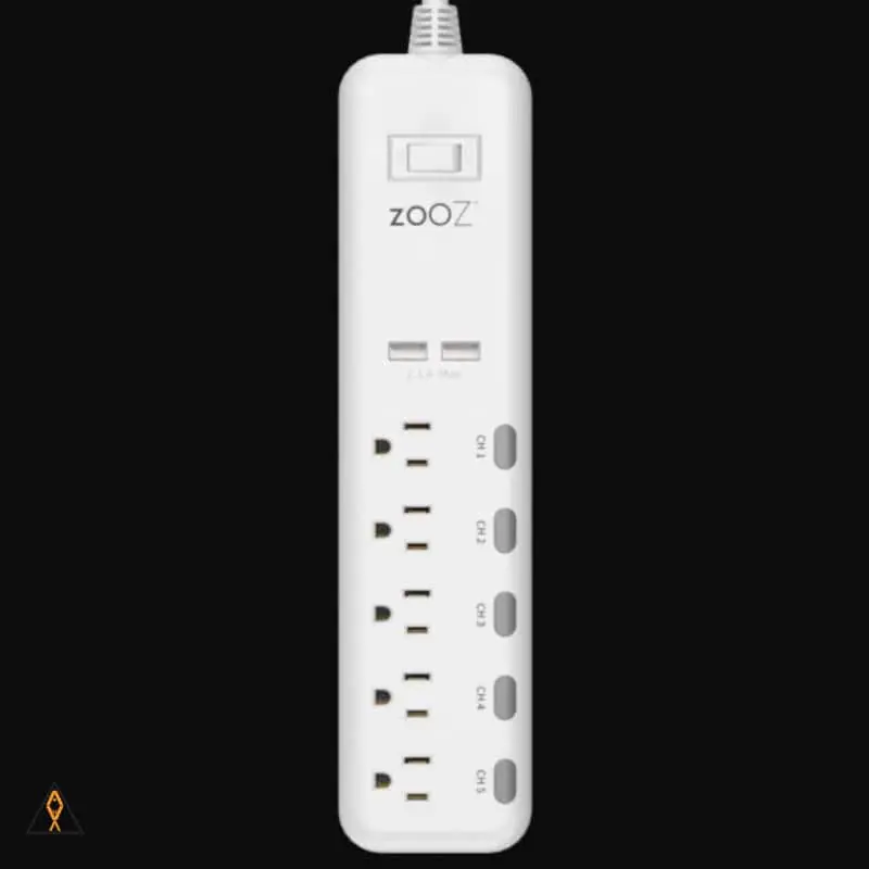 Smart 5 Channel Power Strip w/ 2 USB Slots - ZOOZ