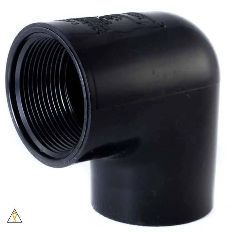 Black Aquarium PVC 90º Elbow (SxFPT) - ALA 3/4"