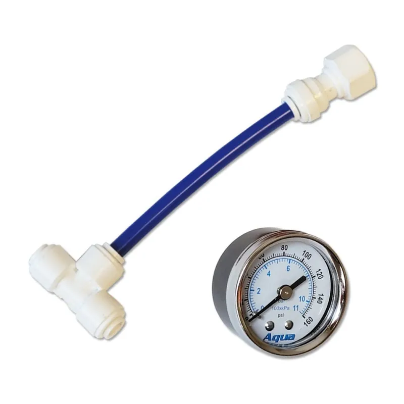 Liquid Filled Add-On Pressure Gauge Kit - 1/4" - AquaFX