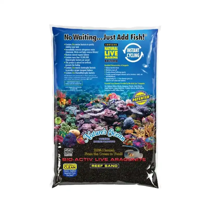 Bio Activ Live Aragonite Subtrate Black Beach 20 lb - Substrate