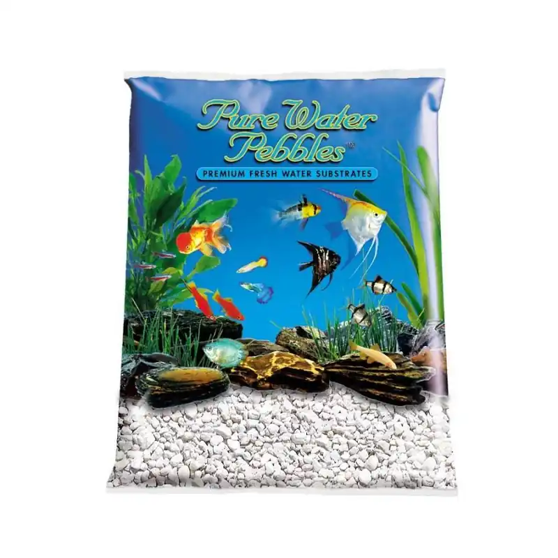 Pure Water Pebbles Snow White 5 lb - Substrate