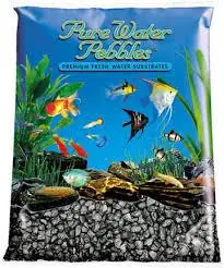 Pure Water Pebbles Frosted Black 5 lb - Substrate