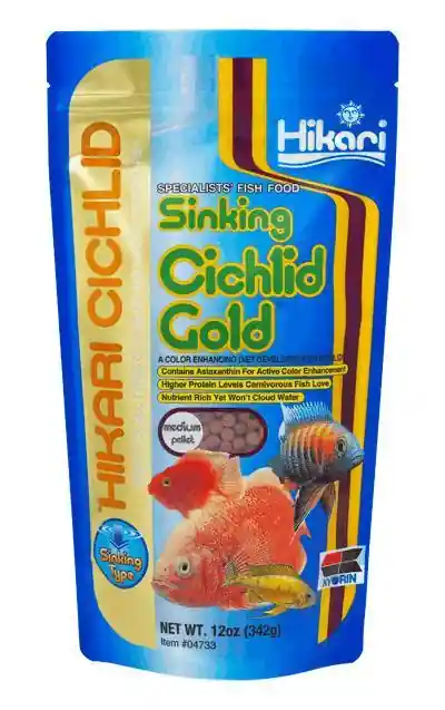 Sinking Cichlid Gold Medium Pellet 3.5 oz - Foods and Vitamins