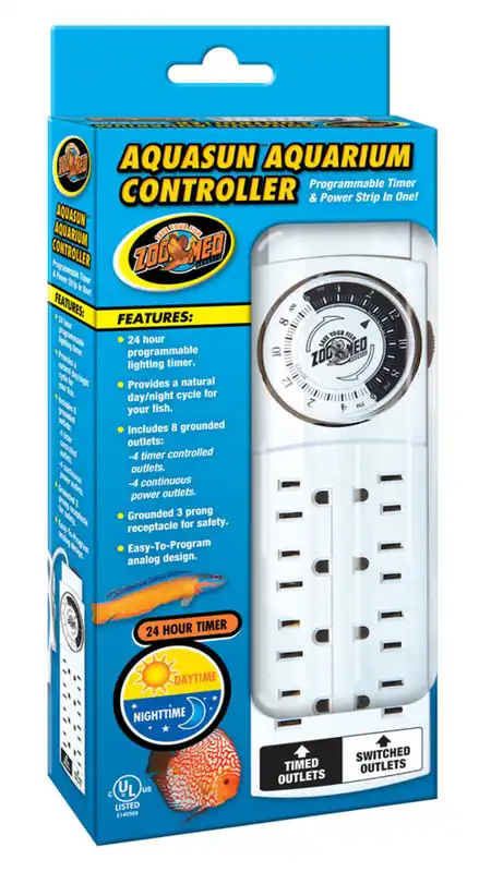 Zoo Med AquaSun Aquarium Controller Timer and Power Strip White 1ea - Reptiles