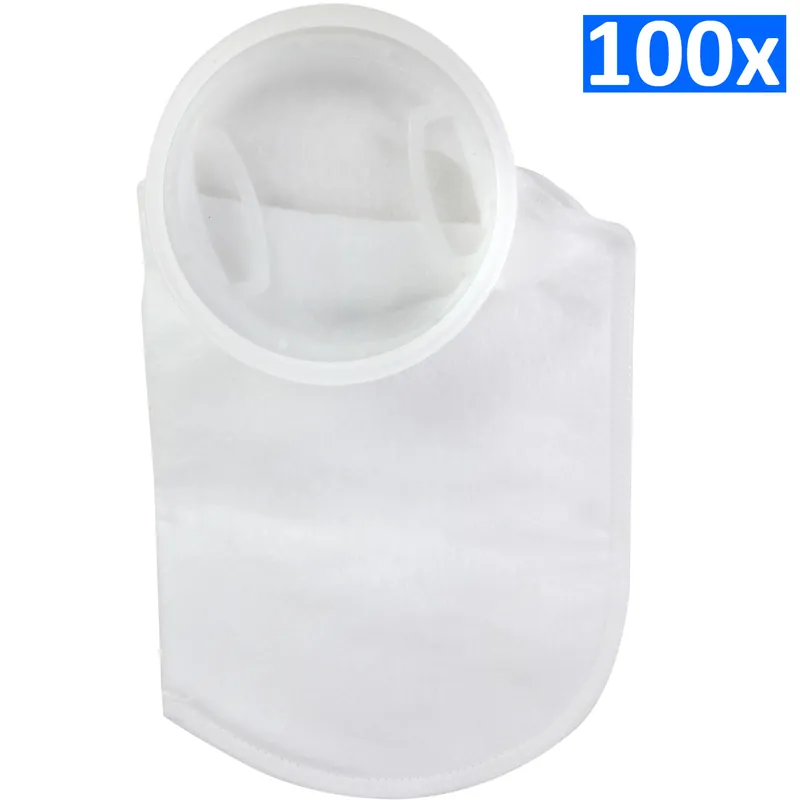 Simplicity 7″ x 16″ 200 Micron Filter Sock w/ Plastic Ring – Bulk Pack of 100 - Filter Media