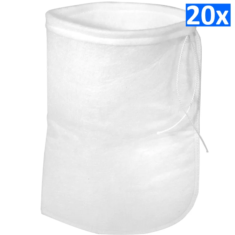 Simplicity 7″ x 16″ 200 Micron Filter Sock w/ Drawstring – Bulk Pack of 20 - Filter Media