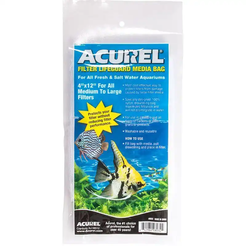 Acurel Filter Lifeguard Media Bag with Drawstring – 12″ Long x 4″ Wide - Freshwater