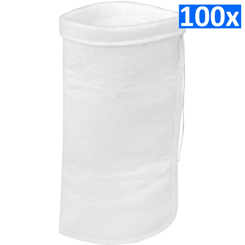 Simplicity 4″ x 14″ 200 Micron Filter Sock w/ Drawstring – Bulk Pack of 100 - Filter Media