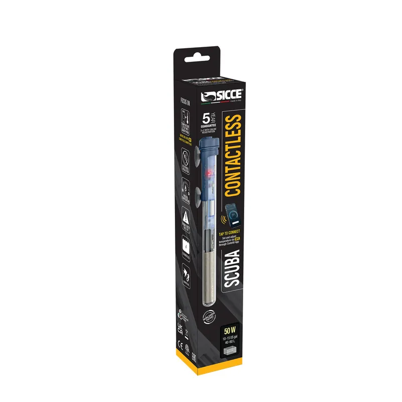 Sicce SCUBA ContactLess 150 Submersible Heater – 150 Watt - Freshwater