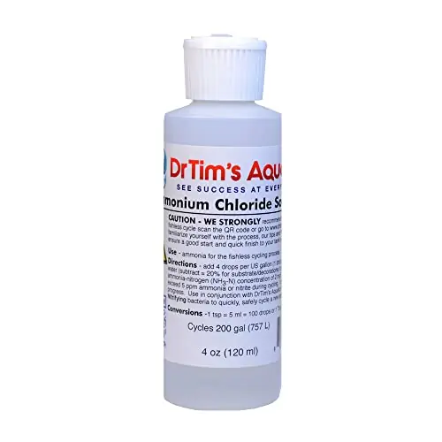 DrTim’s Aquatics Ammonium Chloride Solution – Fishless Cycling (4 oz., Treats 200 Gallons) - DrTim's Aquatics