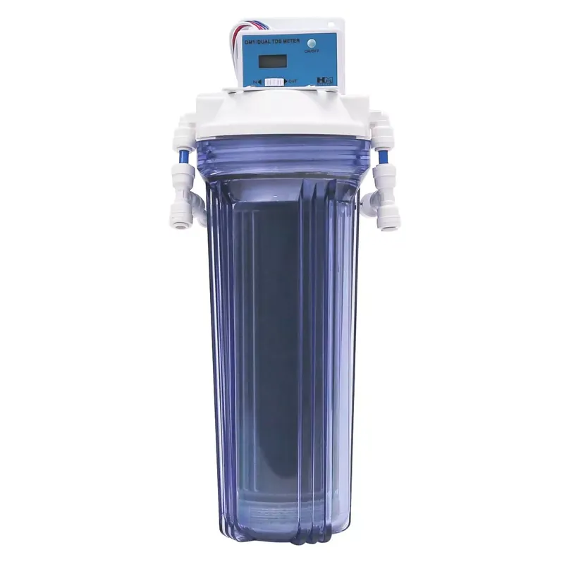 Single DI Canister with DM-1 Dual TDS Meter