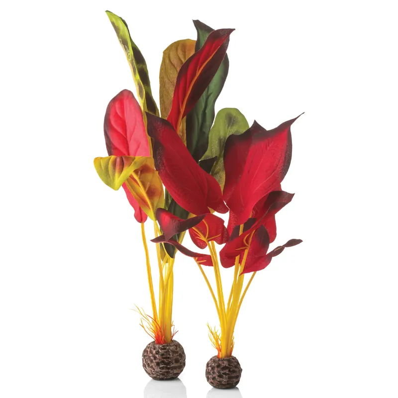 Large Green & Red Silk Plant Set - biOrb