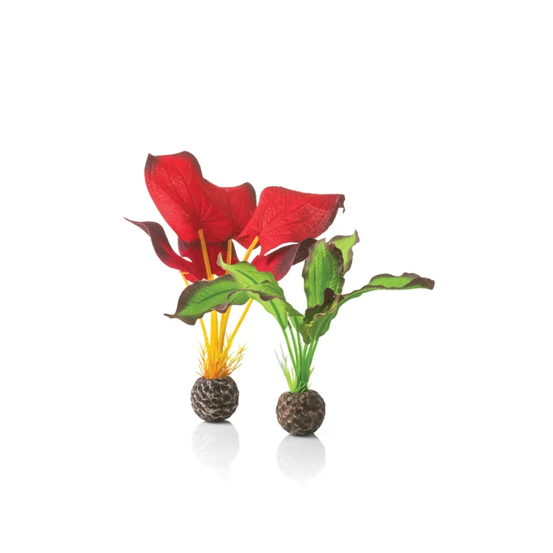 Small Green & Red Silk Plant Set - biOrb