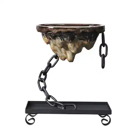Mini Bonsai Pot With Metal Holder - Aqua Rocks Colorado