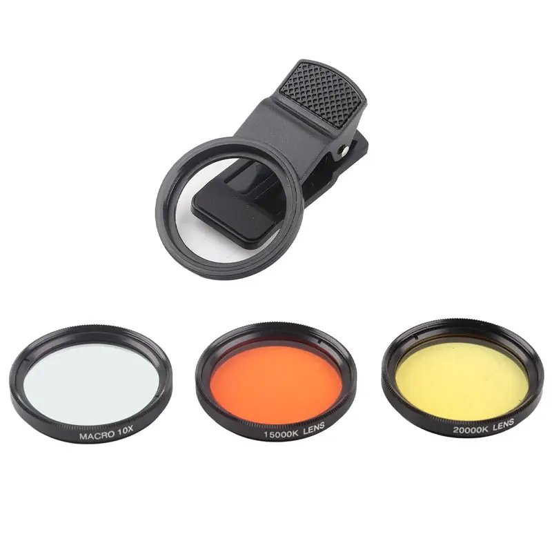 Bubble Magus Aquarium Coral Lens Kit – Macro & Wide Angle Lenses, Orange & Yellow 37mm Filters, Smartphone Clip for Professional Underwater Photography & Vivid Coral Shots