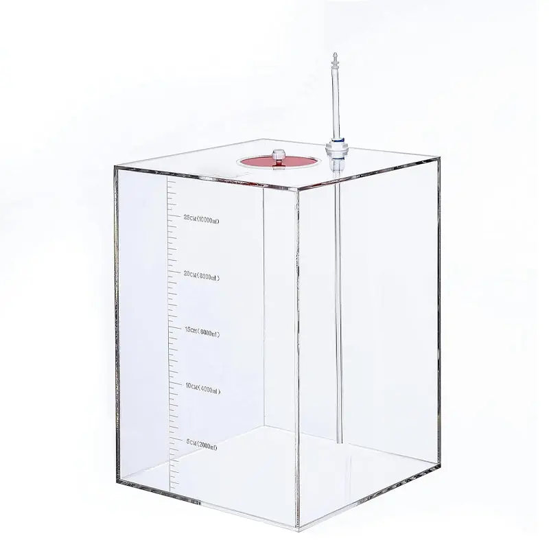 Bubble Magus 1-Room 2.6-Gallon Liquid Storage Reservoir for Auto Top-Off & Dosing Pump – Durable Acrylic Bucket with Transparent Lid & 1/4" Quick Connectors