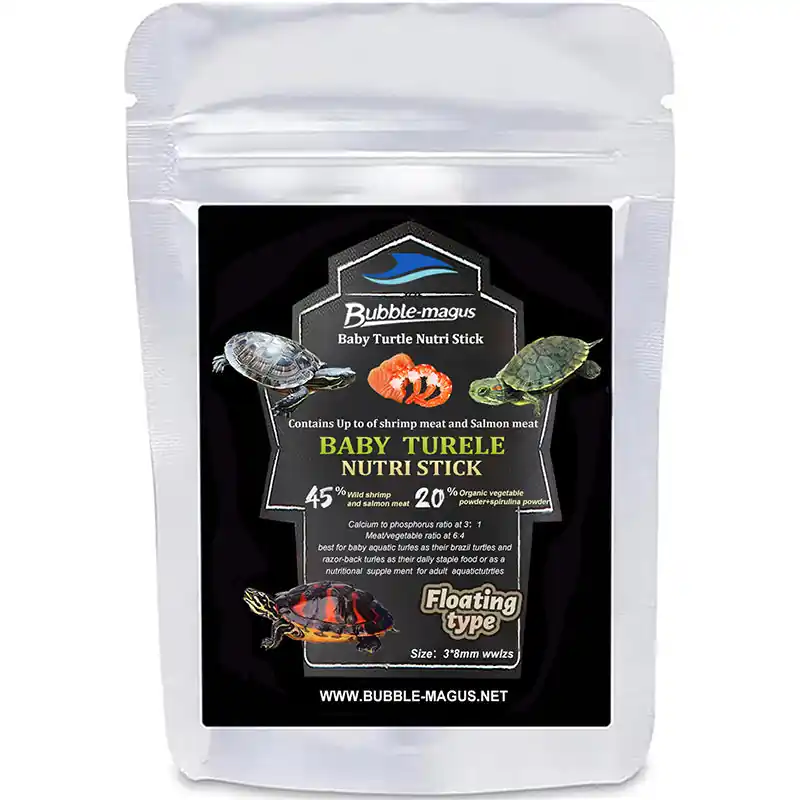 Bubble Magus Floating Baby Turtle Food, All Natural Ingredients, Wild Sword Prawn, Calcium Vitamin D Enriched for Picky Aquatic Baby Turtles, Baby Turtle Nutri Stick (2 OZ & 5 OZ, Turtle Girl) - BUBBLE-MAGUS