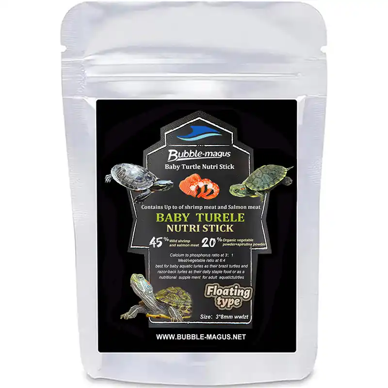 Bubble Magus Floating Baby Turtle Food, All Natural Ingredients, Wild Sword Prawn, Calcium Vitamin D Enriched for Picky Aquatic Baby Turtles, Baby Turtle Nutri Stick (2 OZ & 5 OZ, Turtle Boy) - BUBBLE-MAGUS