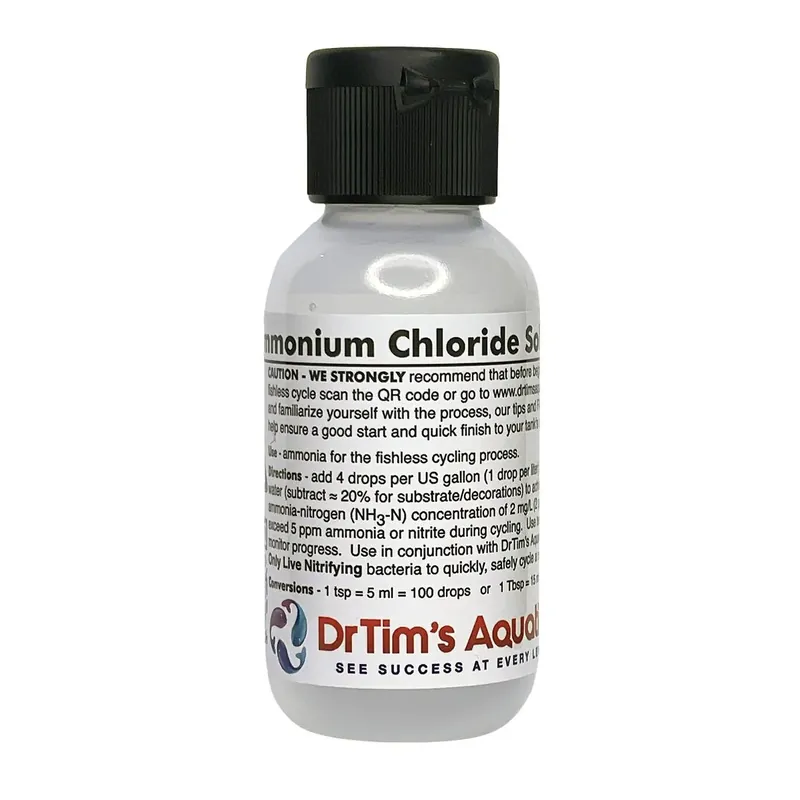 Dr. Tim’s Ammonium Chloride – Fishless Cycling Solution – 2 oz - DrTim’s Aquatics