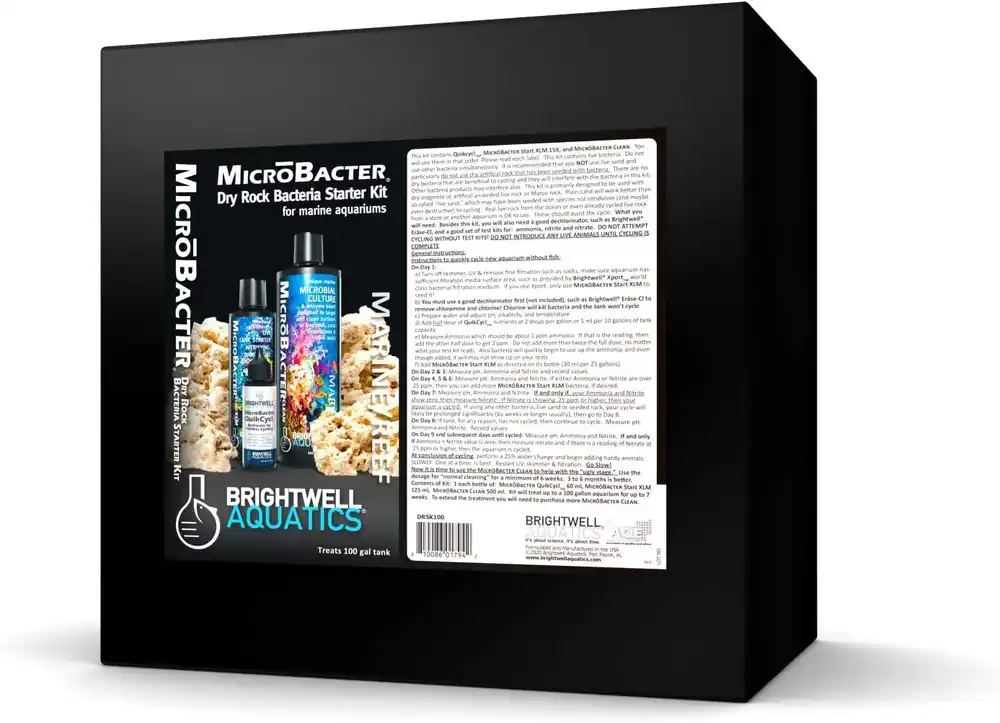 Brightwell Aquatics MicroBacter Dry Rock Bacteria Starter Kit – QuikCycl + Start XLM + Clean – Up to 100 gal