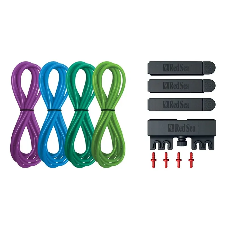 Red Sea ReefDose Deluxe 4-Color Tubing & Accessories Kit - Blue-Green Kit