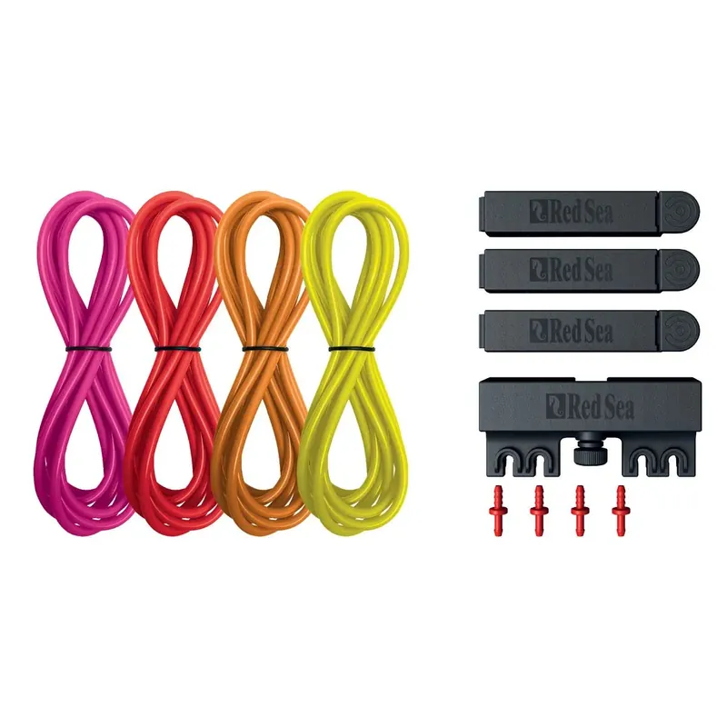 Red Sea ReefDose Deluxe 4-Color Tubing & Accessories Kit - Red-Yellow Kit