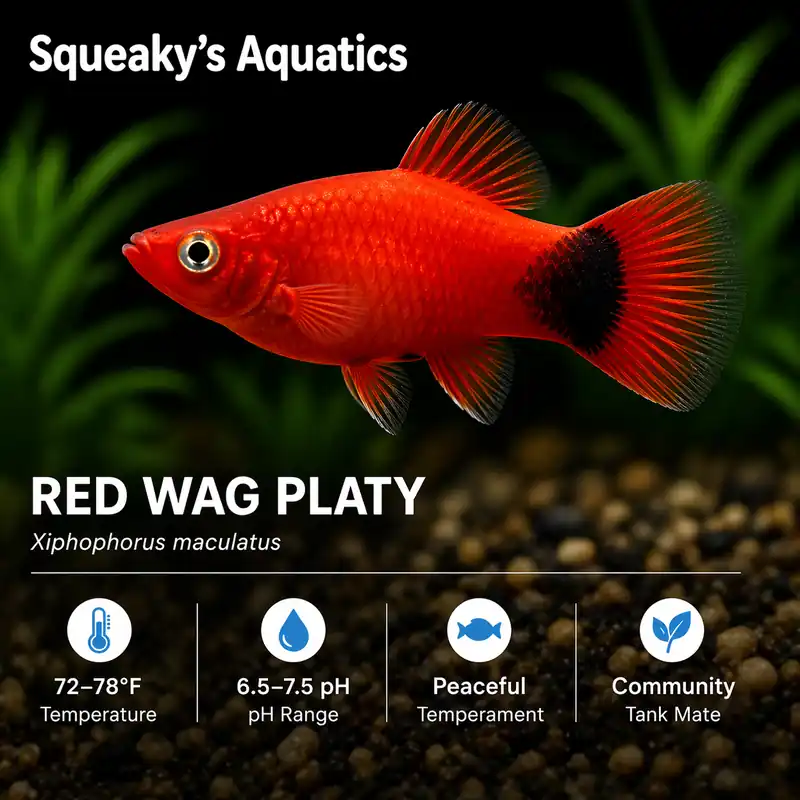 Red Wag Platy | Community Fish, Omnivore - Squeaky's Aquatics