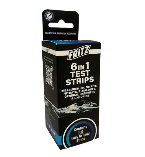 Fritz 6-in-1 Test Strips | 100-Count Aquarium Water Test Kit