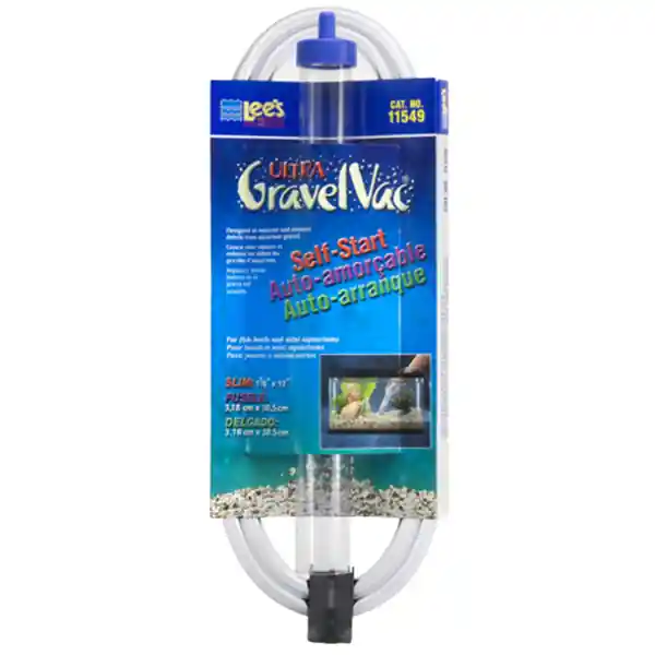Lee's 12" Slim Gravel Vacuum | Self-Start Aquarium Cleaner for 40–75 Gal Tanks