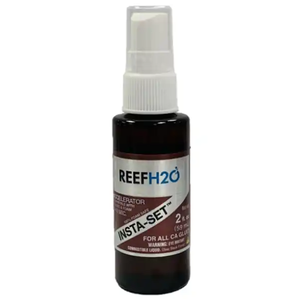 ReefH2O INSTA-SET CA Accelerator (2 fl oz) | Instant Cure for Coral Frag & Reef Glue