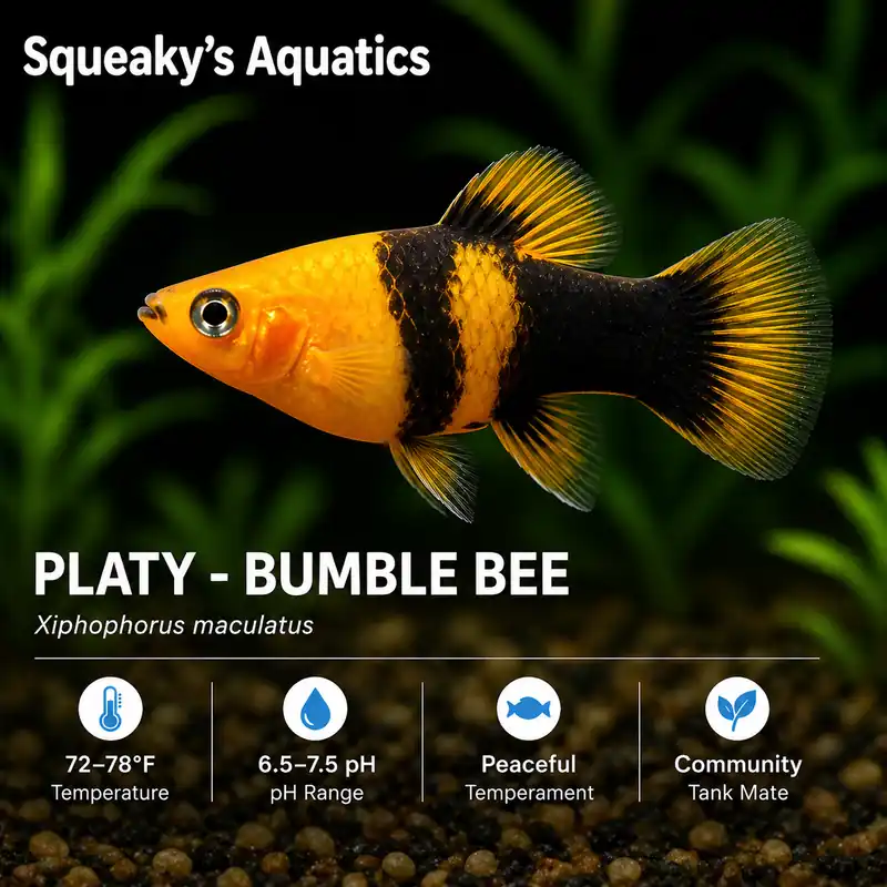 Bumble Bee Platy (Xiphophorus maculatus) - Squeaky's Aquatics