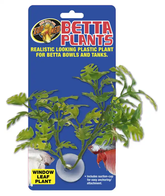 Zoo Med Window Leaf Betta Plant | Suction-Cup Aquarium Decor for Bettas