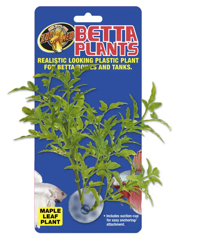 ZooMed Maple Leaf Betta Plant | Realistic Soft Plastic Plant with Suction Cup