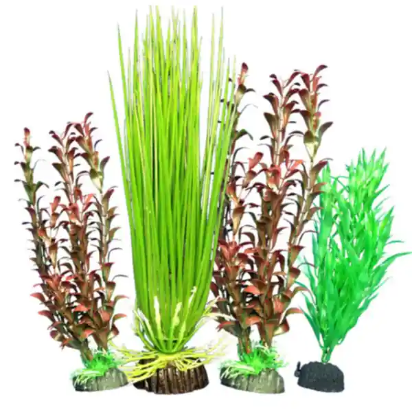 Weco Freshwater Plants Multipack 106 | 4-Pack Artificial Aquarium Plants with Weighted Bases