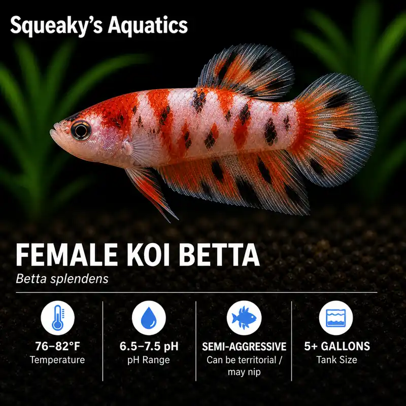 Female Koi Betta (Betta splendens) - Squeaky's Aquatics