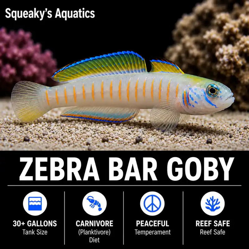Zebra Bar Goby (Ptereleotris zebra) - Squeaky's Aquatics