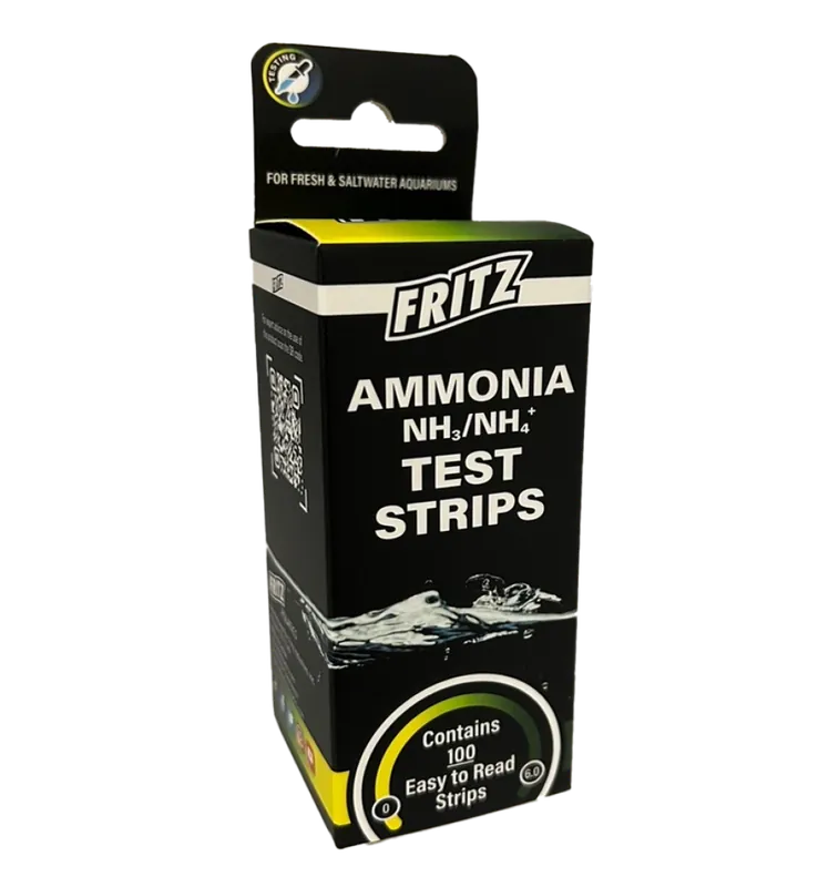 Fritz Ammonia Test Strips | Total Ammonia (NH3 + NH4+) Test for Freshwater & Saltwater