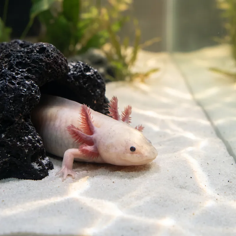 Leucistic Axolotl (Ambystoma mexicanum) - Squeaky's Aquatics