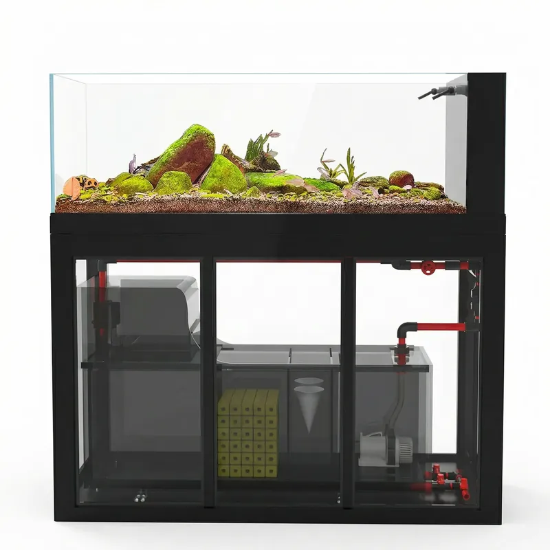 58 Gallon Fish Tank – Ultra Clear Architecture – Black Foundry Series - Yaramira