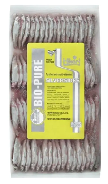 Hikari Frozen Large Silversides 12oz Flat fish food - Coral's Coral