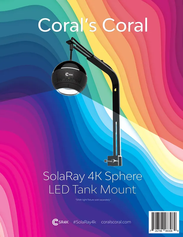 NOW SHIPPING! Tank Mount for Coral's Coral SolaRay 4k Sphere LED Reef Aquarium Light