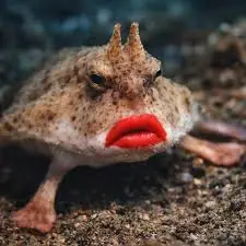 Red Lipped Batfish - Coral's Coral